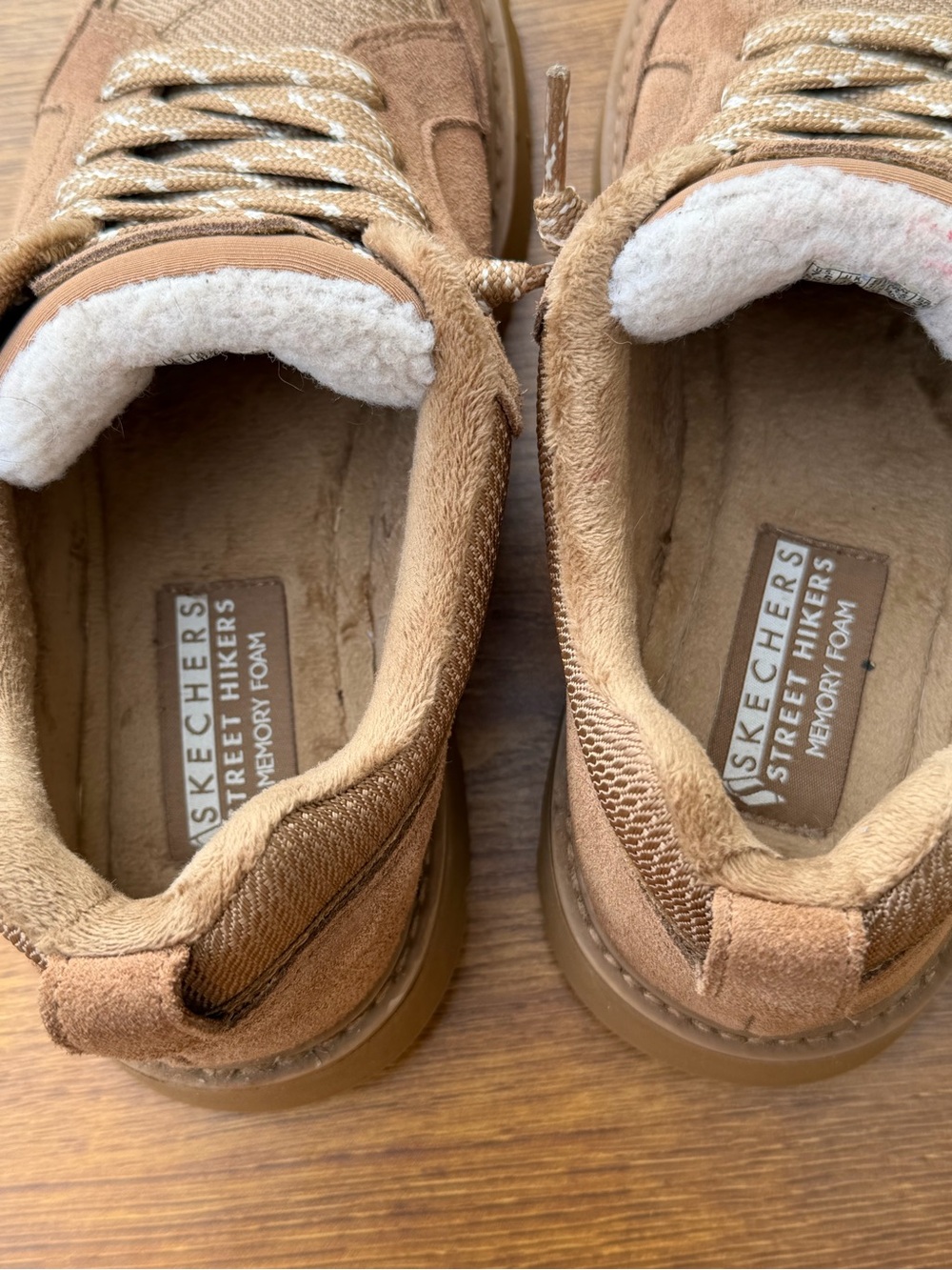 Skechers Street Hikers Faux Fur Sneakers Women’s US 7.5 Brown Casual Shoes - Picture 8 of 11